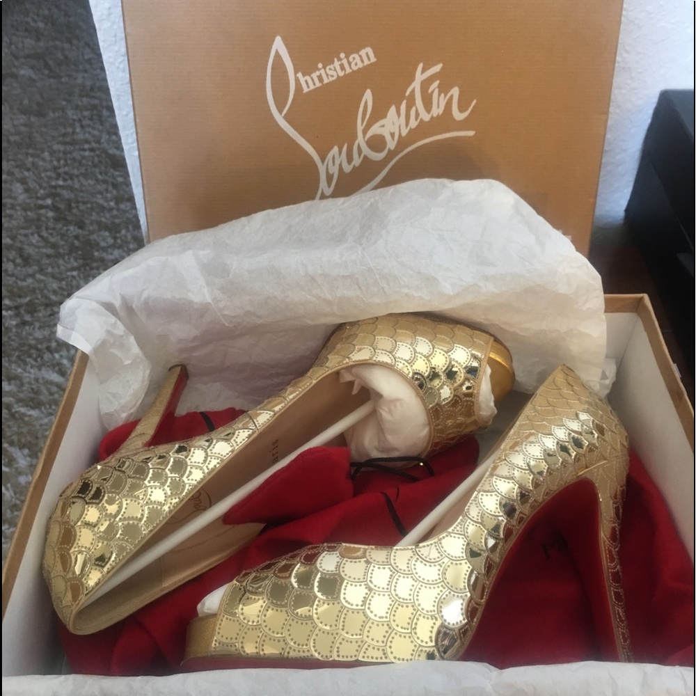 Christian Louboutin Poseidon peep toe heels - Picture 6 of 8